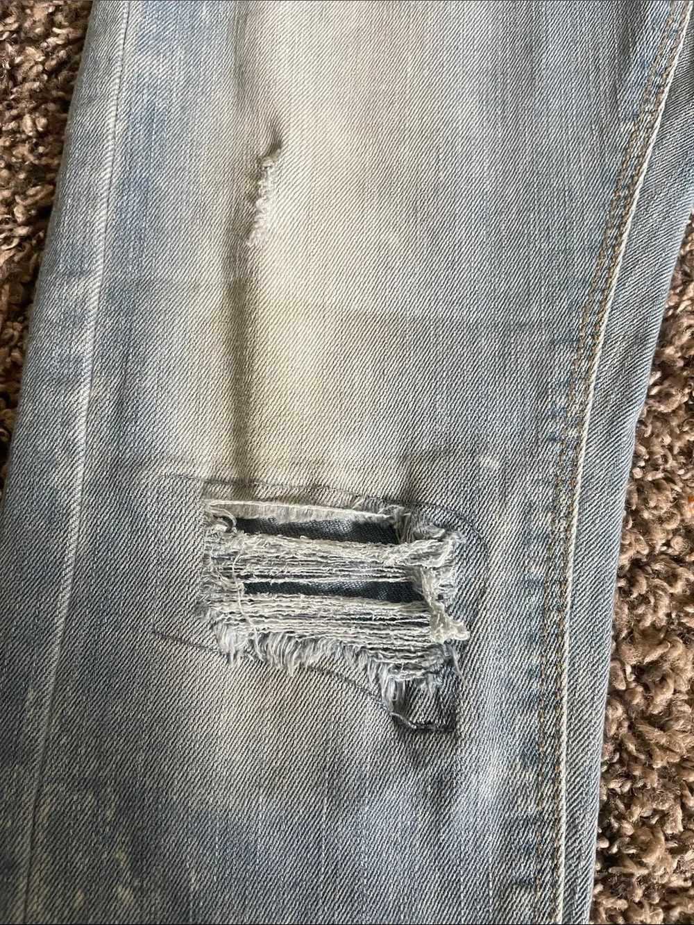 Denizen from Levi's Faded Light Blue Distressed White Washed Girls Jeans